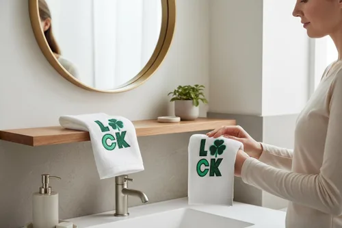 Miniatura 2 de Serafina Home Toallas de mano de baño irlandesas del día de San Patricio: suave y absorbente para invitados de cocina con bordado de trébol verde