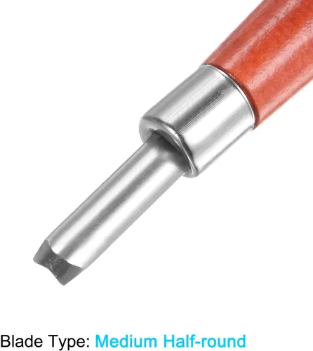 Miniatura 3 de uxcell Cuchillo de tallado de madera, cincel de herramienta de acero de alta velocidad de 0.236 pulgadas (0.236 in) medio redondo para escultura