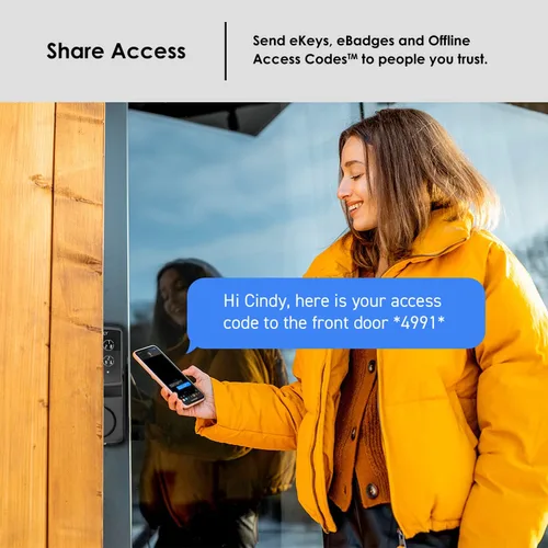 Miniatura 7 de Lockly Secure Plus - Cerradura de puerta inteligente, entrada sin llave con huella digital y tarjeta RFID, teclado PIN Genie, control