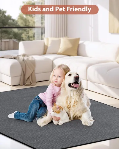 Miniatura 9 de Blvornl Tapete para silla de oficina para suelo de madera dura y alfombra de pelo bajo, superficie de pana de 47 x 60 pulgadas, tapete protector