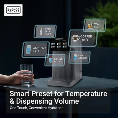 Miniatura 7 de BLACK+DECKER Filtro de agua RO+UV para encimera Agua caliente y ambiental Sistema de filtración de 5 etapas con remineralización Probado por