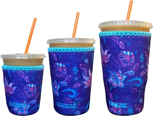 Miniatura 13 de Funda Koverz para café helado, funda aislante de neopreno para taza, se ajusta a una taza de café de 32 Oz., lavable y reutilizable, accesorios