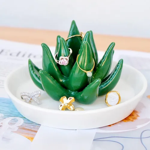 Miniatura 2 de PUDING CABIN - Plato portajoyas para anillos o aretes, regalo de cumpleaños, boda, día festivo, para mujeres, mamá, tía, amigas, novia