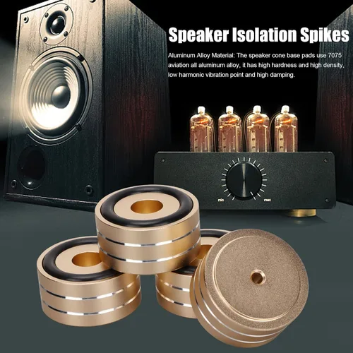 Miniatura 2 de Yunseity 4 piezas de altavoces de 1.575 x 0.787 in, soportes de aislamiento de pies con anillos de goma antideslizantes, soportes de picos