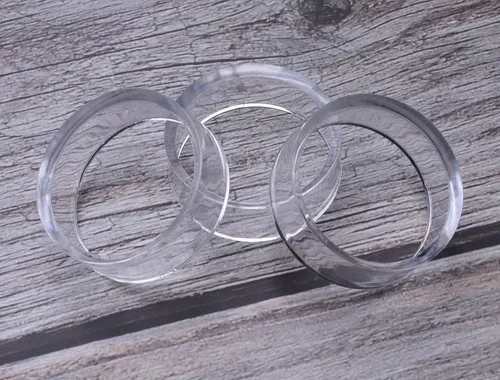 Miniatura 3 de sowaka 9 soportes de exhibición acrílicos transparentes pequeños redondos para anillos de béisbol, soportes de caballete para pelotas de tenis