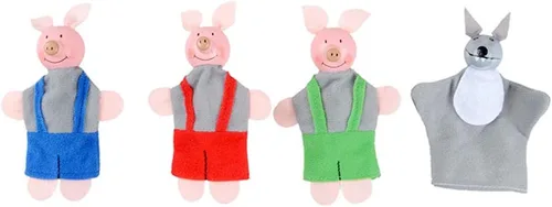 Miniatura 4 de 3 pequeños cerdos y marionetas de dedo de lobo, juguete para contar historias para niños pequeños, disfraz de marioneta de tres cerdos pequeños
