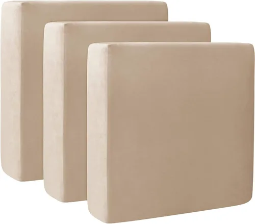 Miniatura 48 de Fundas de cojín de terciopelo para sofá, funda elástica para cojín de sofá suave, protector de muebles extraíble y lavable para sala de estar, Negro