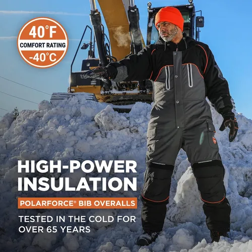 Miniatura 2 de RefrigiWear PolarForce - Overol de babero cálido, aislado, calificación de comodidad de -40F