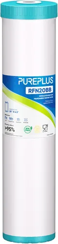 Miniatura 12 de PUREPLUS Kit combinado de cartucho de filtro de agua de 3 etapas para toda la casa de 4.5 x 20 pulgadas con sedimento, KDF y carbón activado