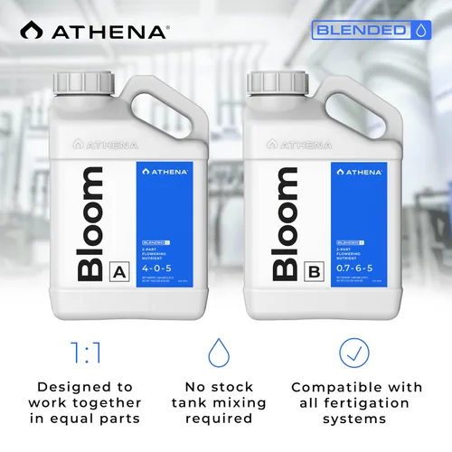 Miniatura 6 de Athena Blended Bloom A&B Fertilizante líquido de floración de 2 partes para hidroponía y suelo Alimento vegetal Bloom Booster NPK A 4-0-5 B