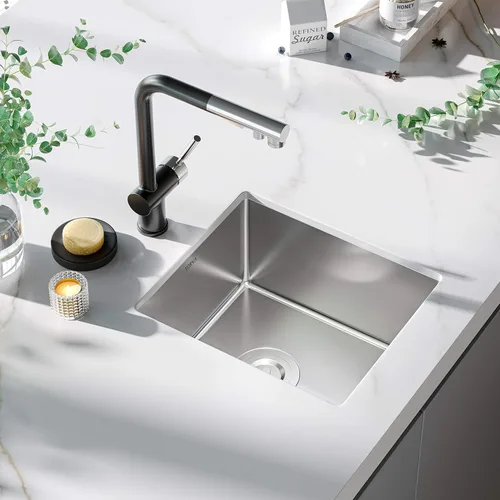Miniatura 3 de TORVA Fregadero de cocina de montaje inferior de 15 x 17 pulgadas, fregadero de barra de acero inoxidable 304 premium - lavabo hondo de 9 pulgadas