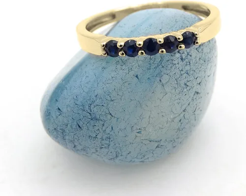 Miniatura 114 de Dazzlingrock Collection Anillo de boda redondo de 5 piedras preciosas o diamantes para mujer en oro macizo de 10 K/14 K/18 K