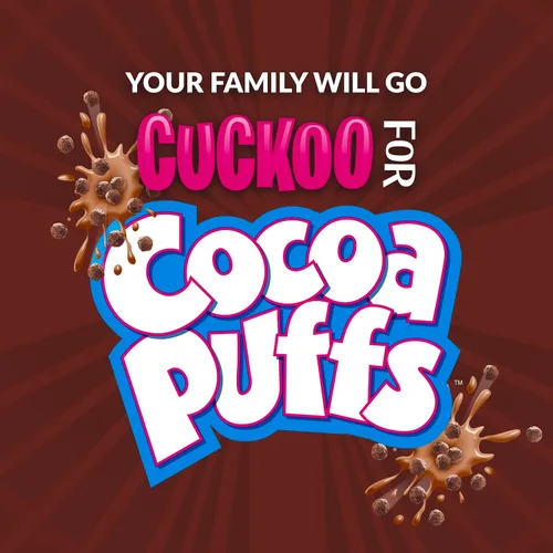 Miniatura 4 de Cocoa Puffs, cereales para el desayuno con sabor a chocolate, hechos con grano integral, bolsa resellable de 32 onzas