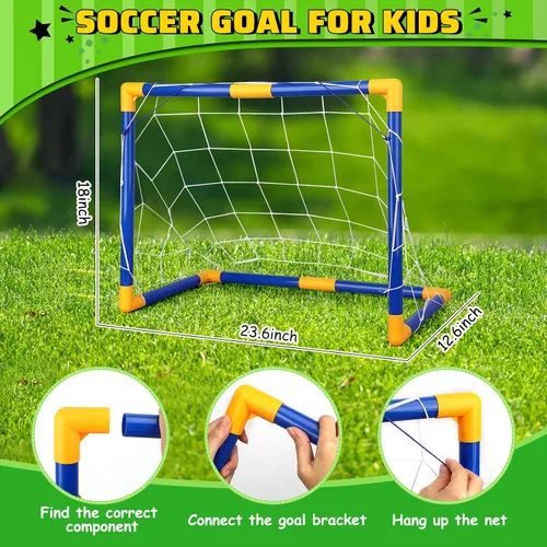 Miniatura 2 de Soccer Goal Set with 3 Ball Pump for Toddler Kid, Portable Goals Training Equipment for Garden Indoor Outdoor Backyard, Birthday Gift for Boy Girl
