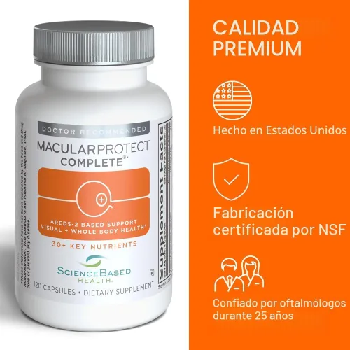 Miniatura 6 de ScienceBased Health MacularProtect Complete - Suplemento de salud ocular AREDS 2 y multivitamínico diario - Más de 30 nutrientes con luteína