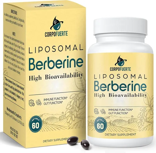 Berberina liposomal HCl 1500 mg - Suplemento de berberina activa AMPK - Apoya el equilibrio corporal en mujeres y hombres - Probado por terceros