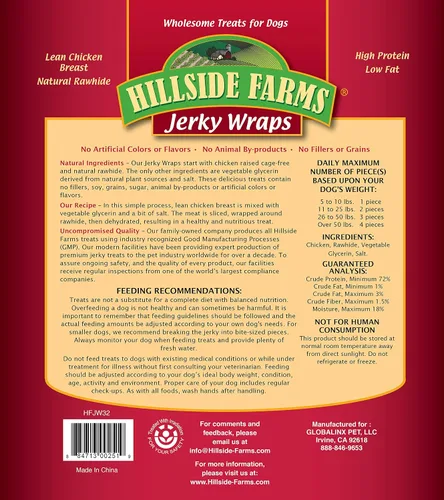 Miniatura 2 de Hillside Farms Golosinas prémium para perros de pollo y cuero crudo, 32 onzas