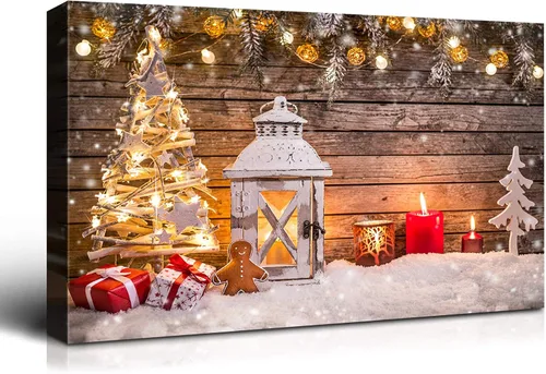 Miniatura 11 de Denozer - Arte de pared de muñeco de nieve de Navidad, impresiones artísticas sobre lienzo para dormitorio, sala de estar, decoración de pared