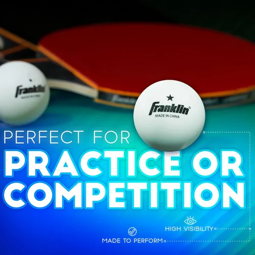 Miniatura 5 de Franklin Sports Pelotas de tenis de mesa - Pelotas de tenis de mesa de tamaño y peso oficial 40mm - Pelotas profesionales de una estrella - Paquetes