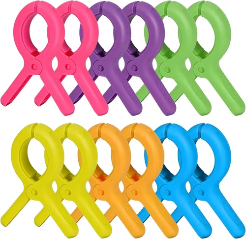 Miniatura 10 de Pinzas de plástico resistentes para ropa, pinzas resistentes al viento, pinzas para ropa, diseño sin rastro para ropa, 3 colores, 12