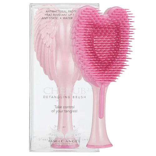 Tangle Angel Cherub - Mini cepillo desenredante para niños, antiestático, suave, desenredante, para cabello húmedo, seco, rizado, grueso, liso u