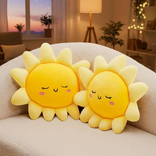 Miniatura 7 de Juexica 1 pieza de cojín de felpa con forma de sol para sofá, cojín de piso con forma de sol, lindo juguete de felpa para niños, mujeres, niñas