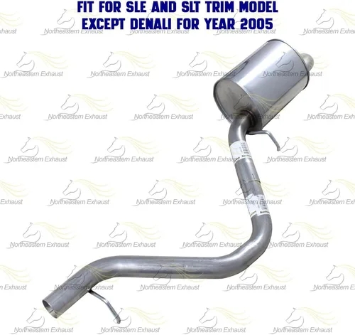 Miniatura 4 de Kit de silenciador delantero y silenciador trasero compatible con GMC Envoy 4.2L 2002-2005 Acero inoxidable Northeastern Exhaust Incluye