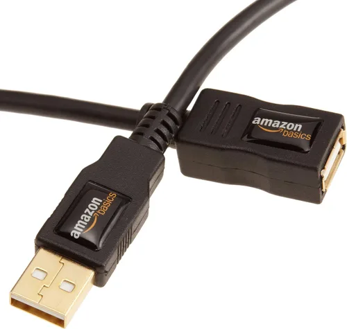 Miniatura 8 de Amazon Basics Cable de extensión USB-A 2.0, macho a hembra, velocidad de transferencia de 480 Mbps, 6.5 pies, color negro