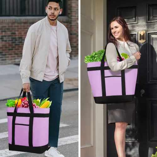 Miniatura 6 de Bolsa de mano reutilizable aislada para compras de comestibles para mujeres/hombres, pizza/bolsa de entrega de alimentos para mantener la comida