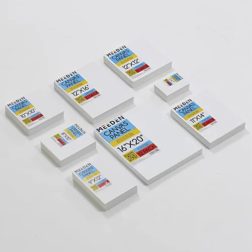 Miniatura 7 de MEEDEN Paquete de 12 tableros de lona 100% algodón para pintar, paneles de lienzo en blanco de 5 x 7 pulgadas para pintura al óleo y acrílica