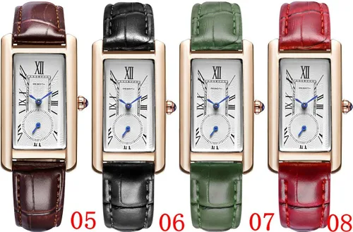 Miniatura 6 de carlien Reloj de cuarzo para mujer elegante reloj de vestir rectangular con correa de cuero y corona de zafiro