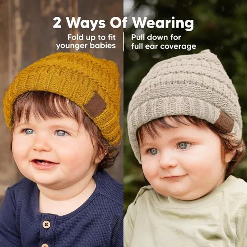 Miniatura 39 de KeaBabies 3-Pack Baby Beanies for Boys, Girls - Stretchy Knit Baby Hats, Cute Newborn