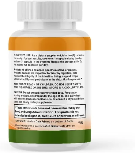 Miniatura 5 de CALMING BLENDS Probiótico, 40 mil millones de UFC, sistema de entrega bi-pass para una máxima eficacia, estable en el almacenamiento, 60 cápsulas