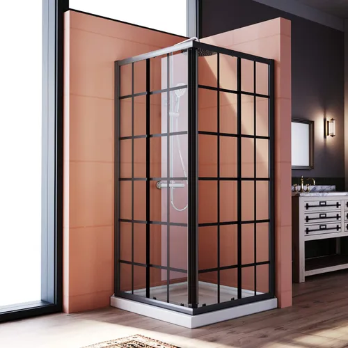 Miniatura 14 de ELEGANT Cabina de ducha esquinera de 36 pulgadas de profundidad x 36 pulgadas de ancho x 72 pulgadas de alto, puerta de ducha de esquina corredera