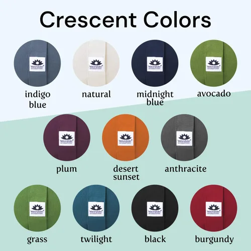 Miniatura 8 de Zafu Crescent: Cojín de meditación con relleno de trigo sarraceno y algodón ecológico - 6 colores. Negro