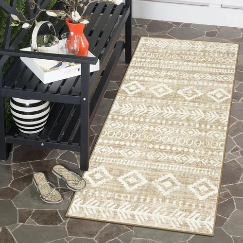 Miniatura 10 de Lahome Alfombra bohemia marroquí para entrada, lavable, de 2 x 3 pies, color gris y blanco, antideslizante, ultra fina, suave, rústica con estampado