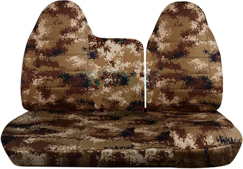 Miniatura 7 de Totally Covers Compatible con Ford F-150 F-250 1997-1998 Camo Fundas de asiento de camión (banco dividido delantero 40/60) sin reposabrazos/consola