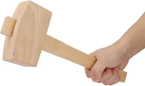 Miniatura 3 de Mazo de madera de haya de 13.8", martillo de hielo manual, Mazo de tallado de carpintería maciza, Herramienta de mano para carpintería