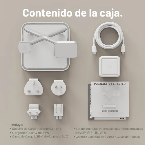 Miniatura 7 de NOCO XGrid XDS3: soporte de carga inalámbrico 3 en 1 - Estación de carga para iPhone, Apple Watch y AirPods - Compatible con MagSafe, certificado