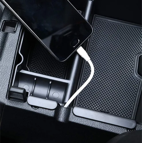 Miniatura 4 de YOCTM Organizador de consola central para Jeep Wrangler JL Gladiator JT 2018 2019 2020 2021 2022 Bandeja Insertar reposabrazos Caja de Organizador