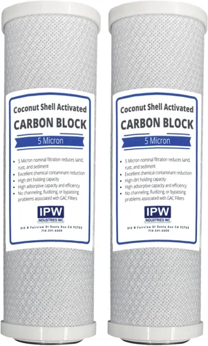 IPW Industries Inc Kit de filtros compatibles con 1 año para sistema de ósmosis inversa RainSoft 21179 (paquete de 2 filtros de bloque de carbono de