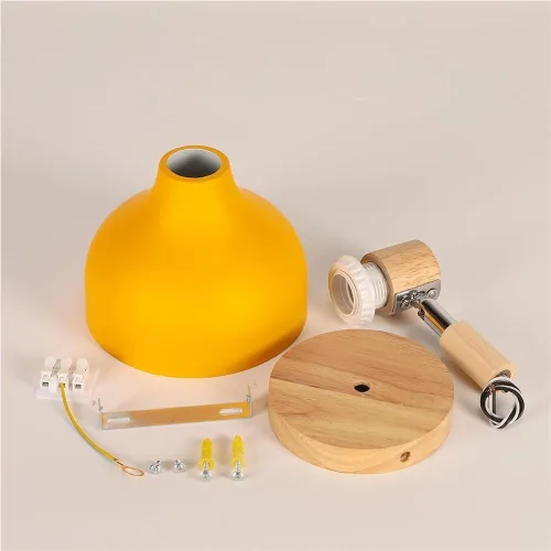 Miniatura 8 de Lámpara de pared E27 retro regulable escandinava para dormitorio, sala de estar, pasillo, cocina, iluminación interior (Amarillo, 2 piezas)