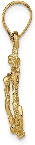 Miniatura 2 de Colgante de oro amarillo macizo de 14 quilates con forma de cruz para marineros 1.024in x 0.551in