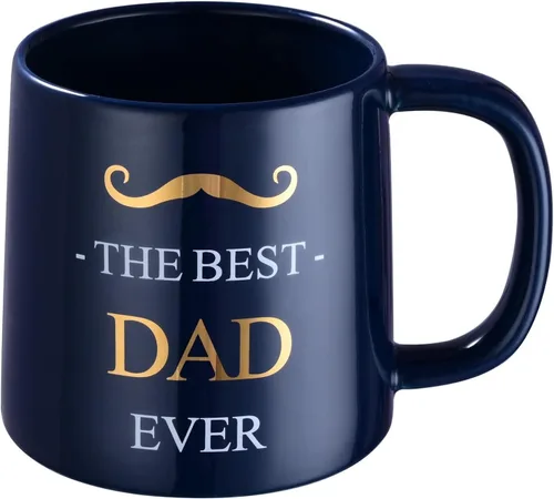 Miicol Taza de café divertida de 16 onzas, taza de café azul profundo, taza de té de cerámica grande, idea de regalo para hombres, papá, taza de té,