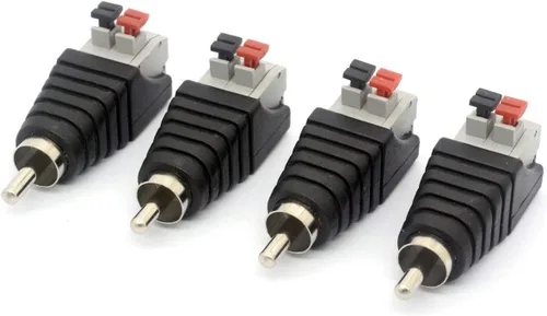 Miniatura 3 de Altavoz Phono RCA Macho Plug a AV 2 Terminal de tornillo Hembra Audio Video Balun Spring Press Adaptador Conector de alimentación CC para CCTV