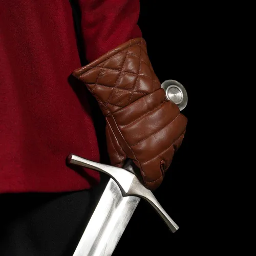 Miniatura 4 de Mythrojan Guantes de esgrima de espadachín: Hema Guantes de cuero ligeramente acolchados Renacimiento medieval
