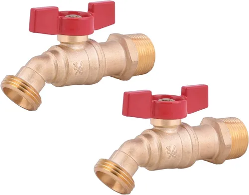Miniatura 8 de LD Valve - Manguera macho Bibb 1/2 pulgada MIP X 3/4 pulgadas MHT para riego de jardín, babero de manguera de cierre de 1/4 con mango en T