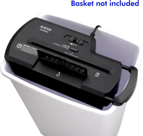 Miniatura 3 de Aurora AU800SD trituradora profesional de corte en tiras para papel/CD/tarjetas de crédito sin papelera, trituración en tiras de 8 hojas sin