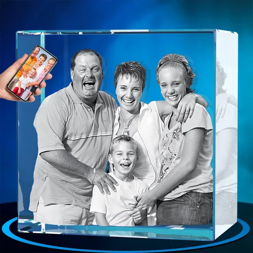ArtPix 3D Foto de cristal, regalos personalizados con tu propia foto para papá, mamá, hombres, mujeres, imagen grabada con láser 3D, cristal Una