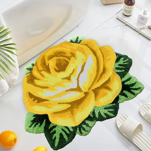Miniatura 26 de UKELER Alfombras de baño con rosas rojas para baño, antideslizantes, absorbentes, alfombras de cocina, peludas, suaves, para dormitorio de niñas